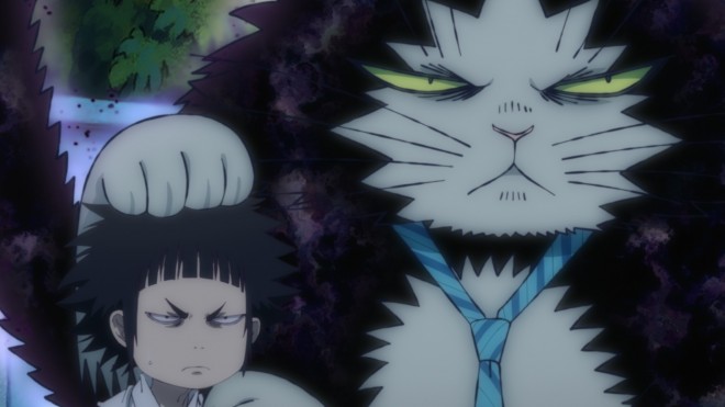 Scene cut from Dekin no Mogura, featuring Maggie-kun and Sukekiyo as voiced by Aki Toyosaki and Mafia Kajita.